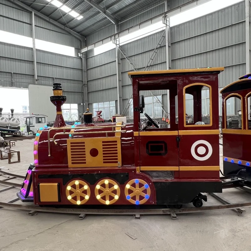 Popular thomas colorful amusement park electric track train rides for kids and adults