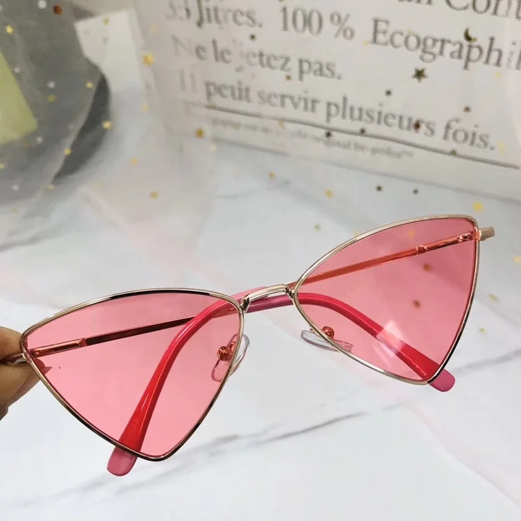 DOISYER Hot Sale Boys Girls Metal Shades Bright Candy Colors Lenses UV400 Vintage Triangle Kids Sunglasses 2020