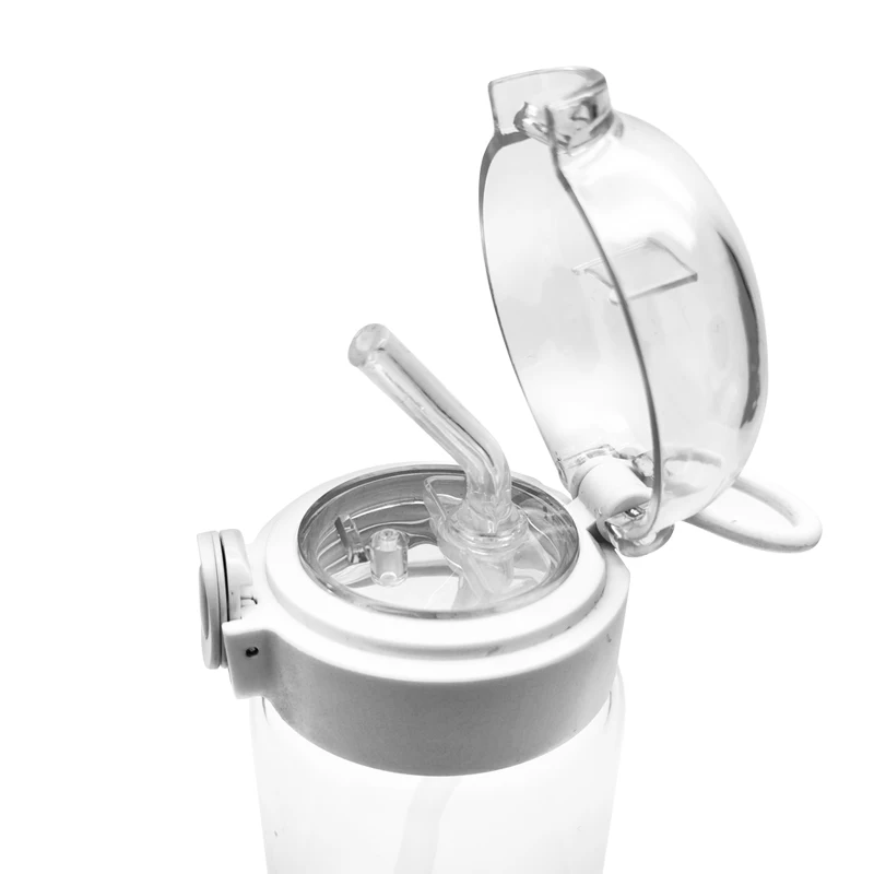 Reusable Leakproof Drinkware Outside High Borosilicate Glass Water Bottle with Straw