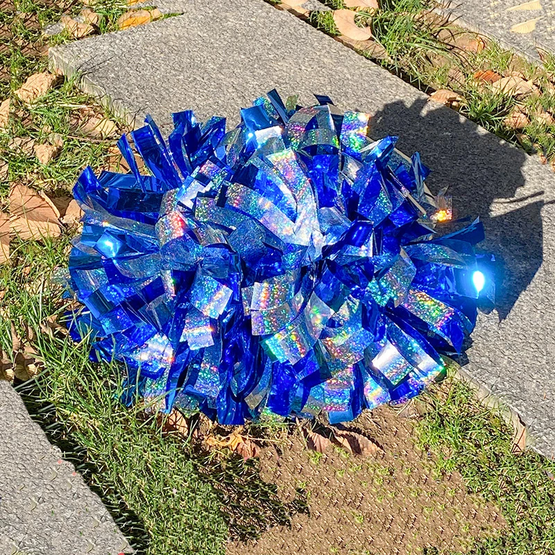 wholesale custom 4 6 inch cheer glitter pom holographic mix metallic solid color cheerleading pom poms
