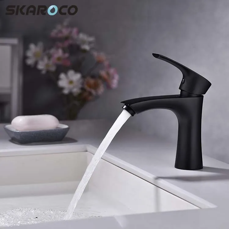 
Factory Hot Cold Mixer Water Black Plated Basin Faucet Basin Mixer Tap 