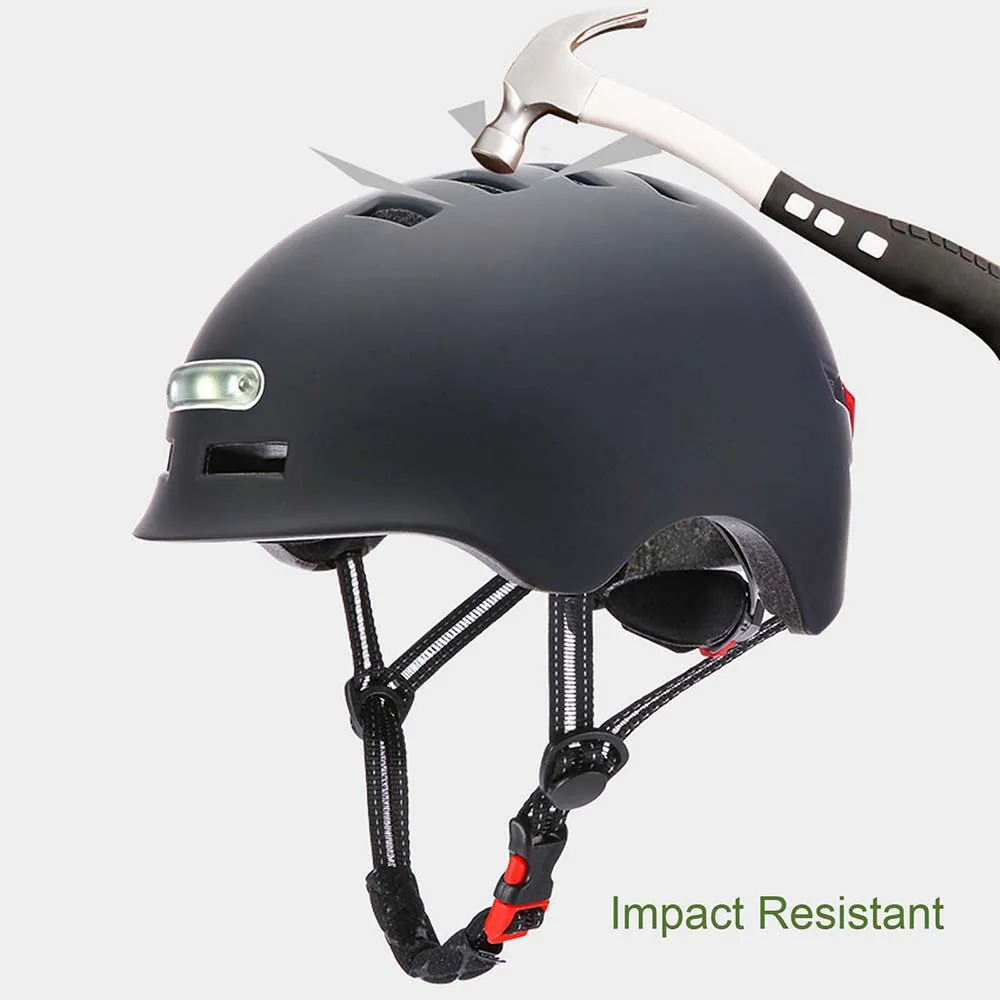 
Safety Bike Helmets Waterproof Smart Flash Helmet for Riding Electric Scooter Helmet with LED light 