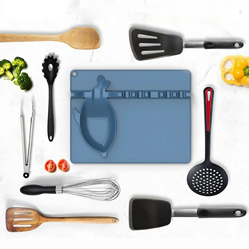 Wholesale kitchen storage rack tableware scraper rack silicone spoon inductor