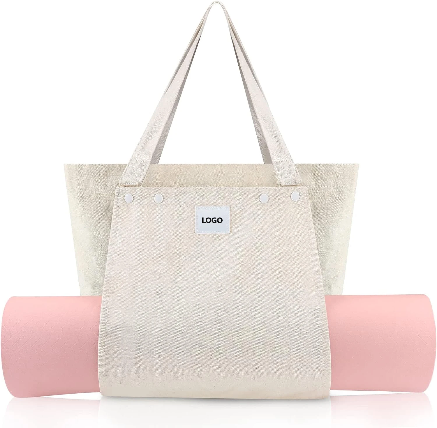 Plain Canvas Bags With Handle Yoga Mat Bag Canvas Gym Bag Big Space Waterproof Fitness Exercise Pack