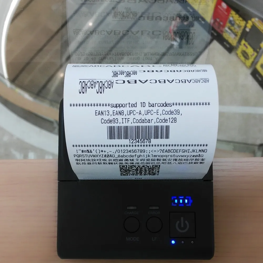 Wireless WiFi 80mm Portable Thermal Printer with 2000mAh rechargeable