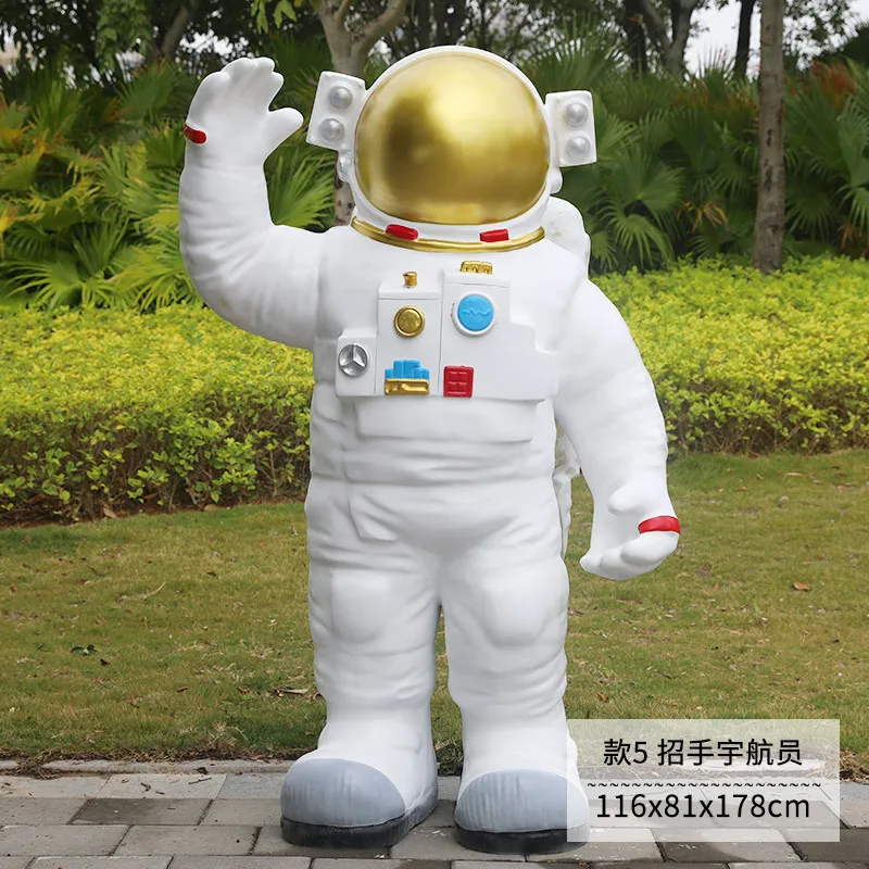 Life Size Fiberglass Astronaut Statue outdoor Astronaut Sculpture Modern Art Statue Astronaut Resin Crafts Custom resin
