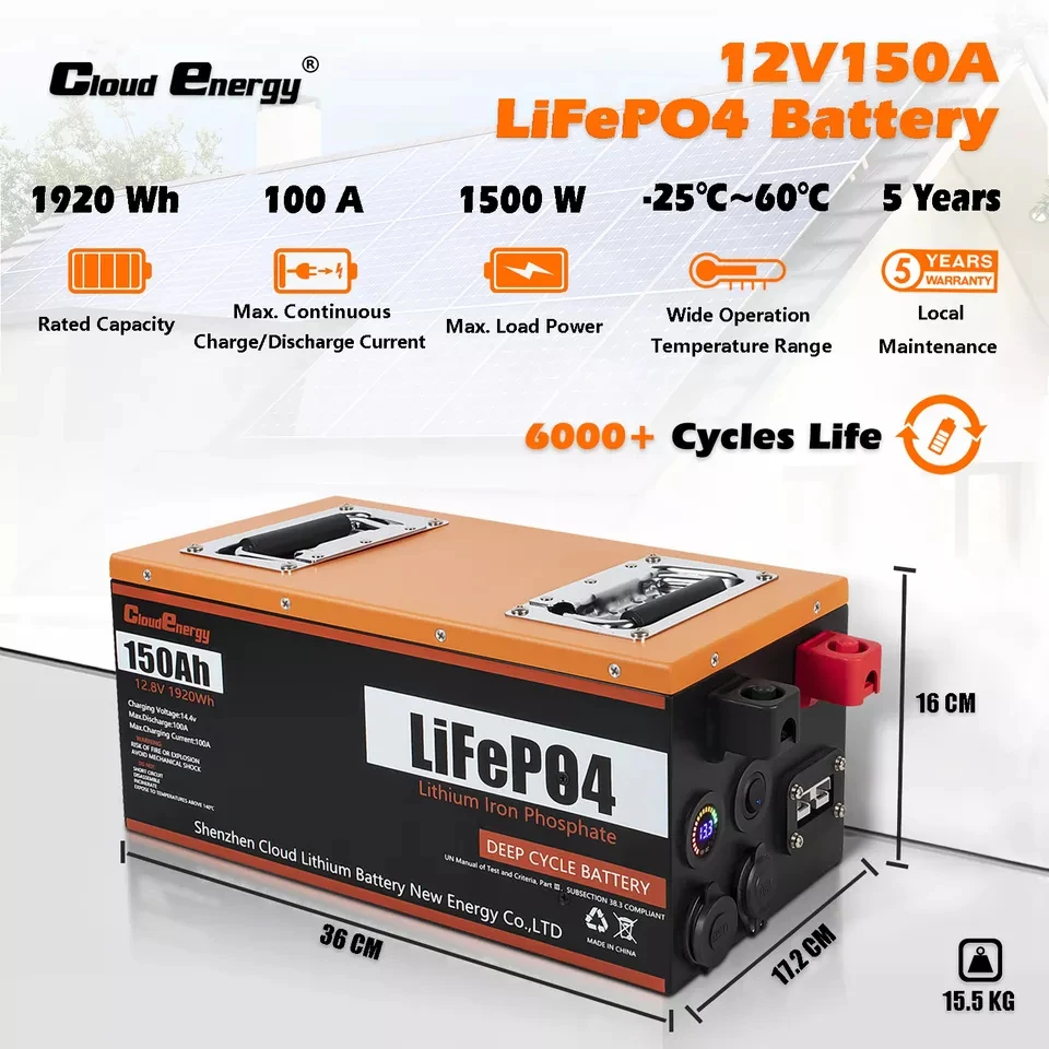 12v lipo battery Solar energy storage LiFePO4 Battery Pack OEM 1800W 12V150ah  12V 150a 12V 150ah  12v deep cycle lipo4 12v lfp