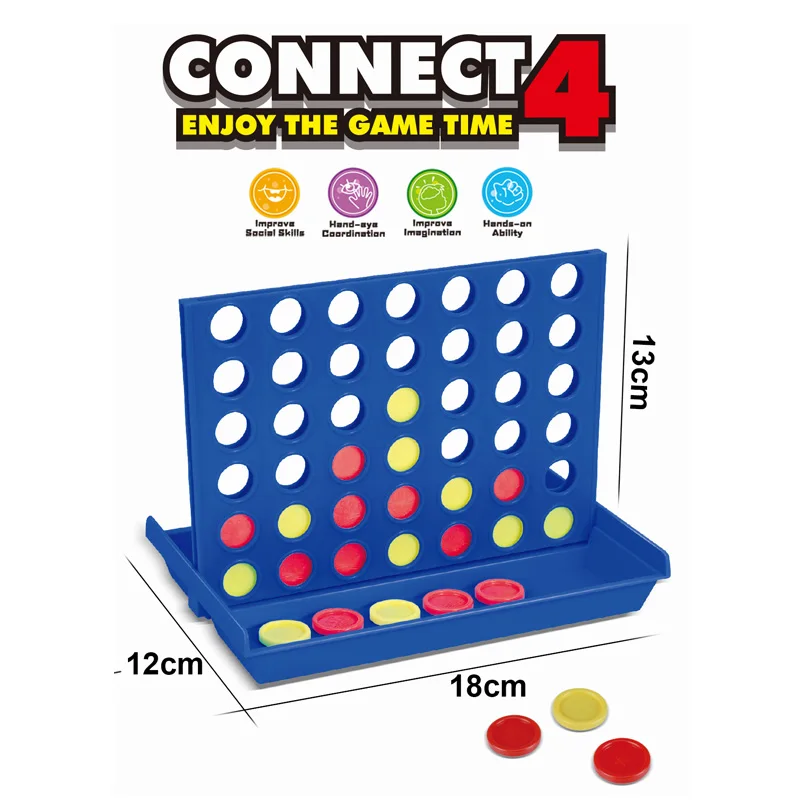 Kids Board Game Educational Chess Games Plastic Connect 4 In A Row Game