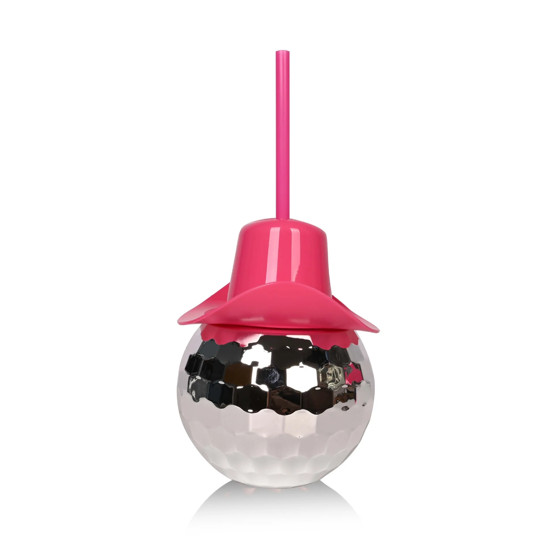 Creative New Disco Ball Drinking Cup With Straw for Party Custom Logo Cowgirl Hat Lids Plastic Disco Ball Cup
