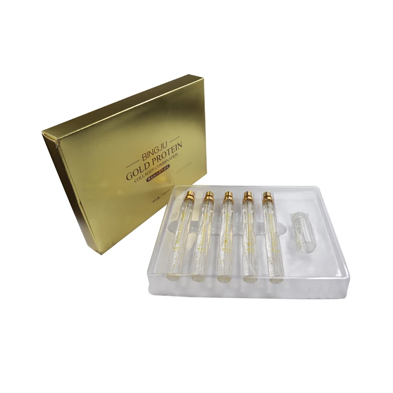 absorvible Gold Protein Peptide collagen threads Lines Carving Serum face Removal Wrinkles