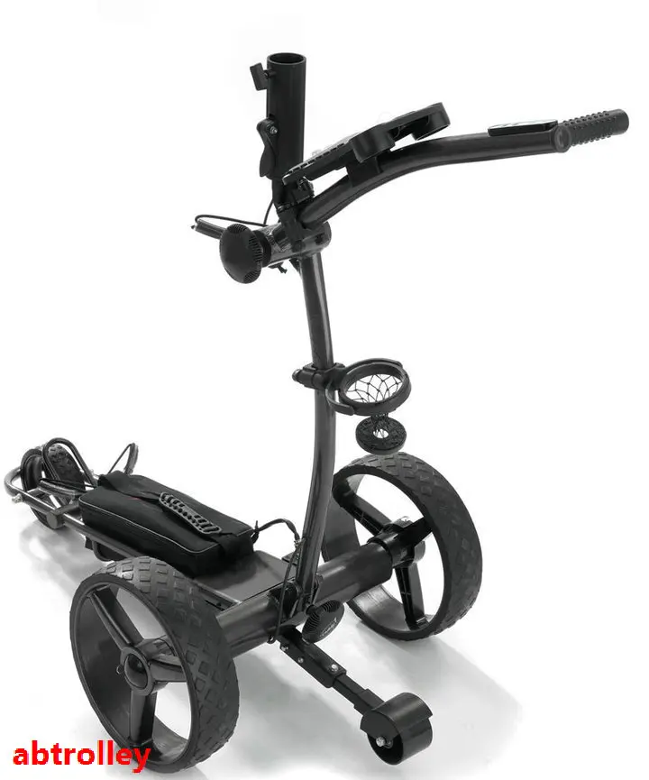 
Follow me trolley electric auto golf trolley kaddy on golf ground remote control 3 wheel golf buggy 