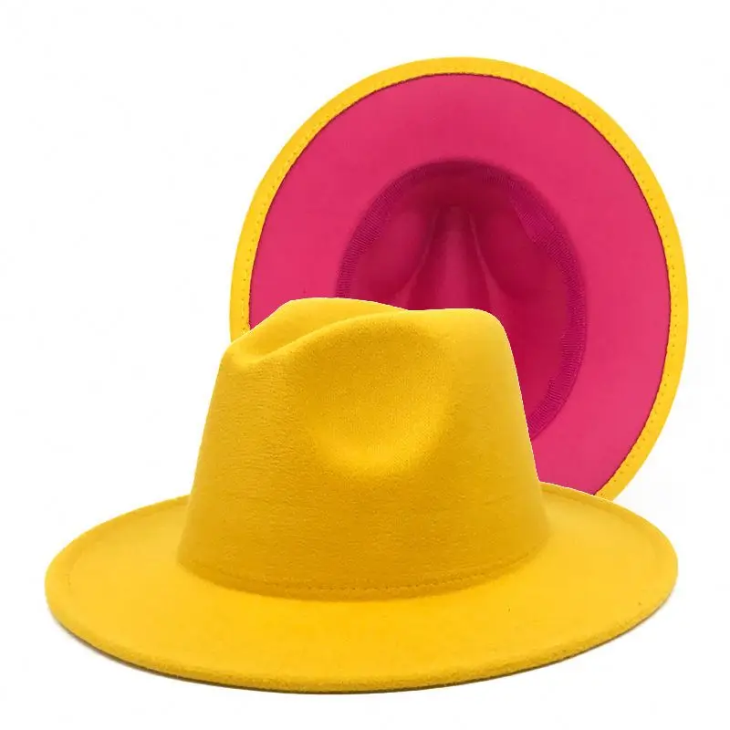 
Wholesale Wool Brim Fedora Hats Women For New Designer Wool Fedora 2 Tone Hats Men And Women 