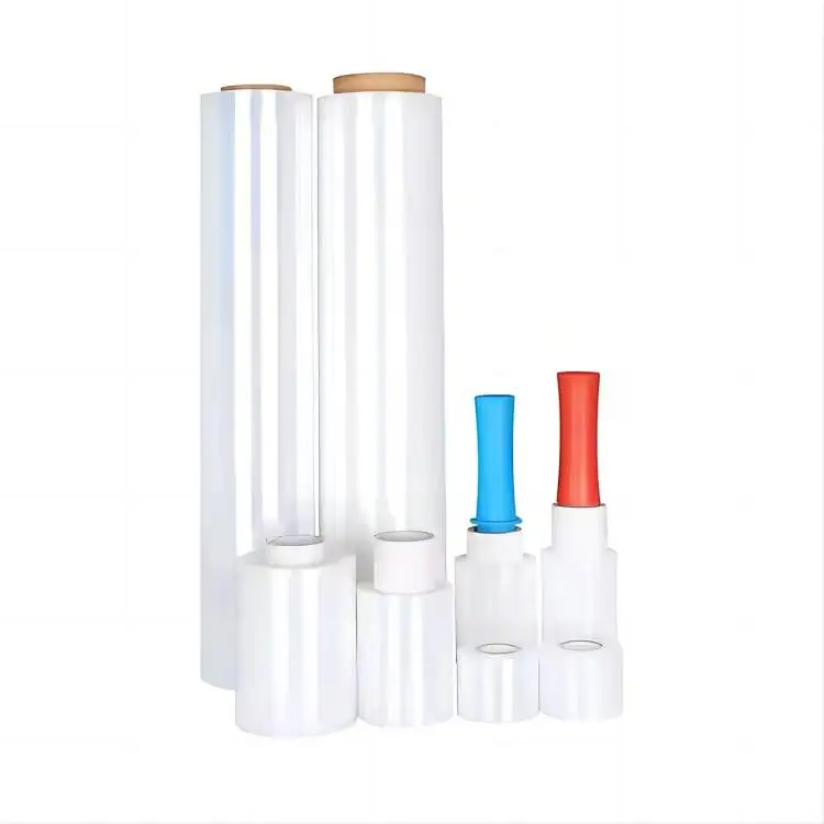 Packing Film 100 Raw Material 20 Micron 80 Gauge Clear Plastic Wrap Manufacturer 50kg Lldpe jumbo roll stretch Film