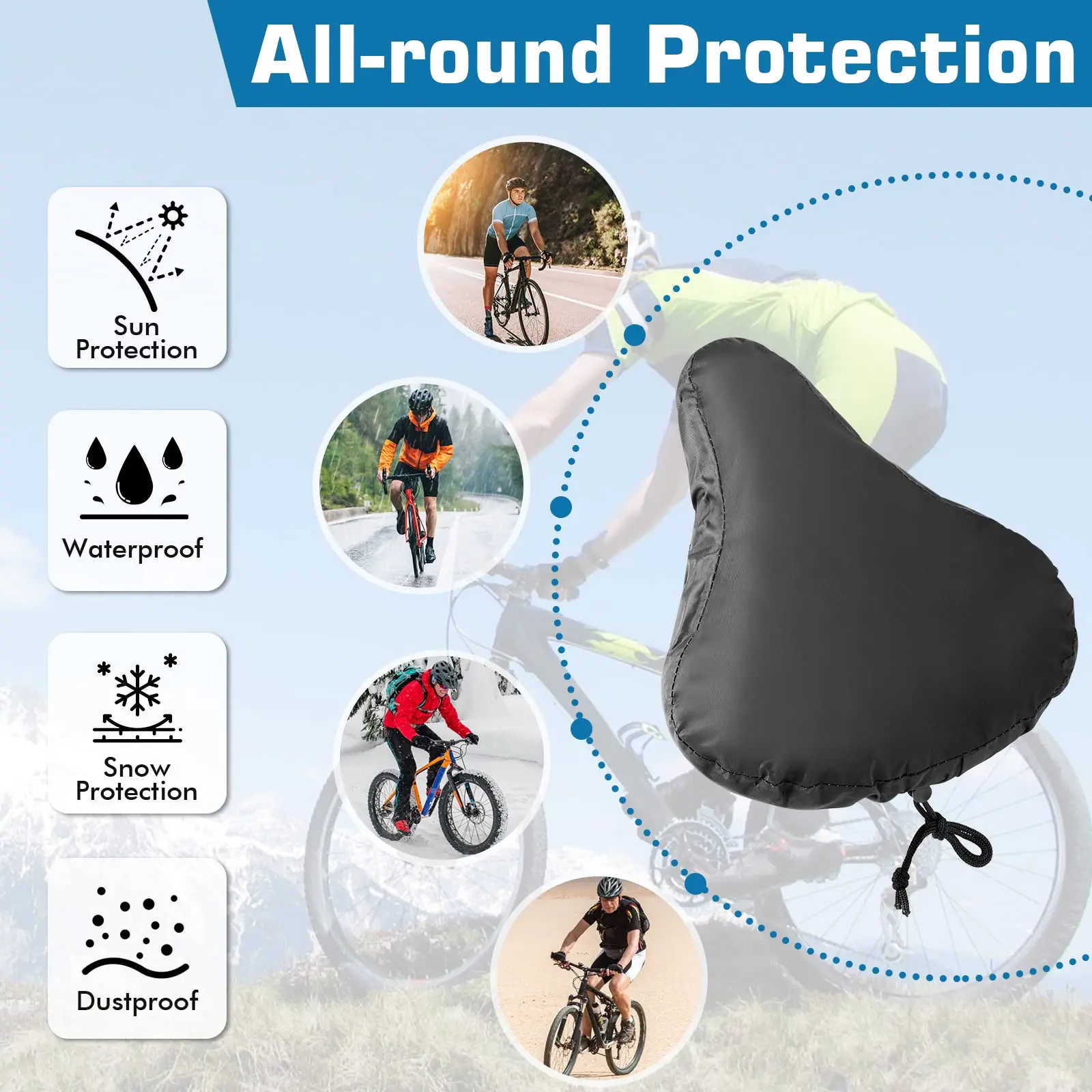 Wholesale Custom Universal Waterproof Rain Bicycle Recycled RPET Bike Seat Cover for Bicycle