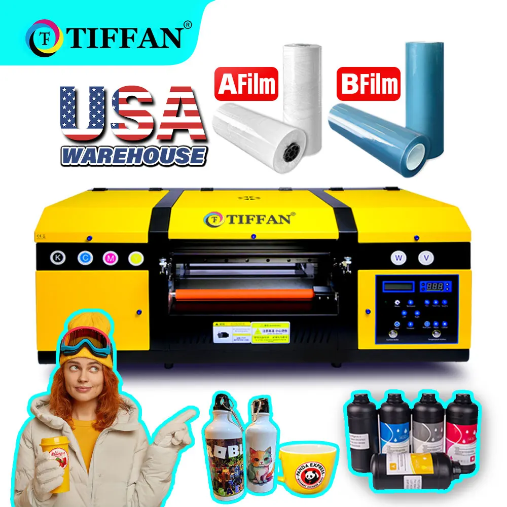A3 UV DTF Sticker Printer roller Cylinder UV All In One DTF Printer A3+ 30cm Xp600 UV DTF Printer A3 30cm With Laminator