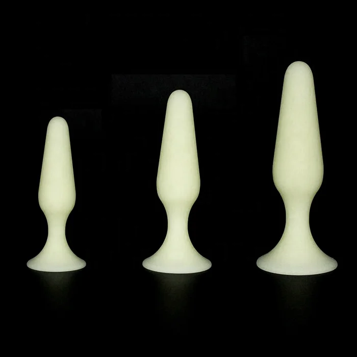 Novelties Adult Toys Sex Toys Glow in The Dark Anal Plug Luminous Butt Plug Set, Silicone Anal Toy Sex Products Guangdong E53G