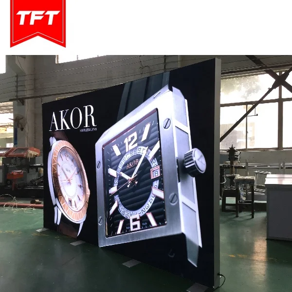 High Quality Portable Aluminium Frame Stretch Fabric Double Sided Backlit Exhibit Booth Backdrop