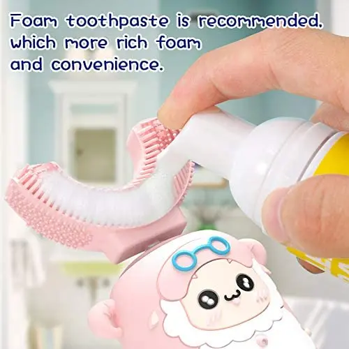 360 градусов детская умная электрическая зубная щетка u-образная детская силиконовая звуковая зубная щетка на батарейках для детей