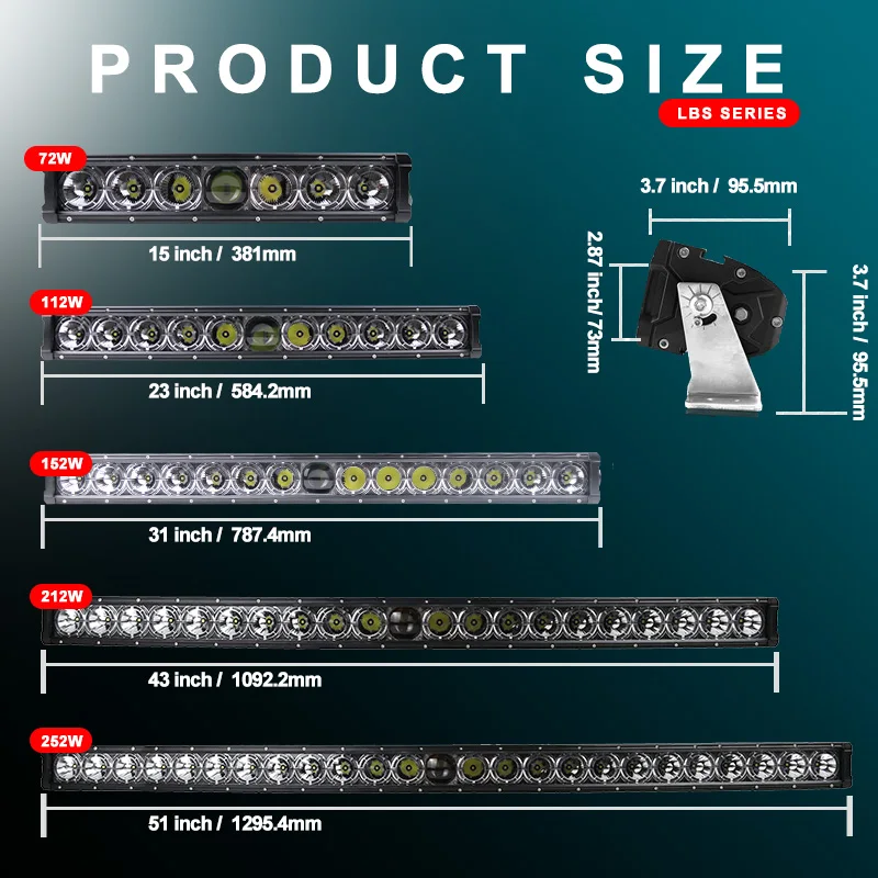 Single Row 15inch 23inch 31inch 43inch 51inch Aurora LED Laser light bar Laser LED Light bar