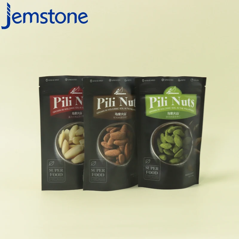 Custom Logo Printed Resealable Ziplock Aluminum Foil Mylar Stand Up Pouches Bags For Food Snack Packaging