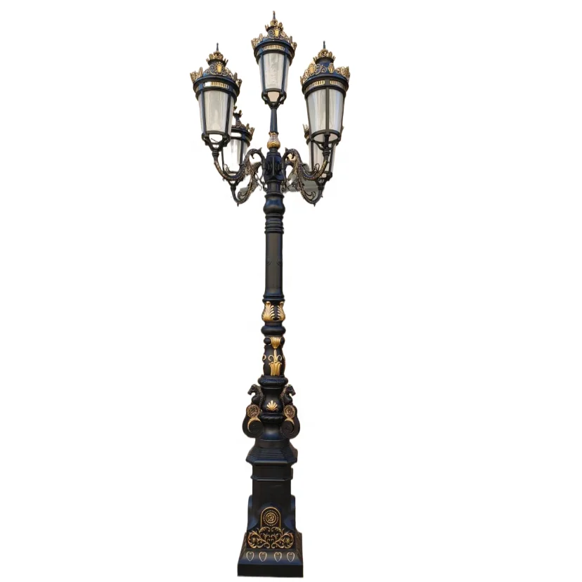Outdoor IP65 waterproof landscape garden lamp post European retro luxury cast iron garden lamp