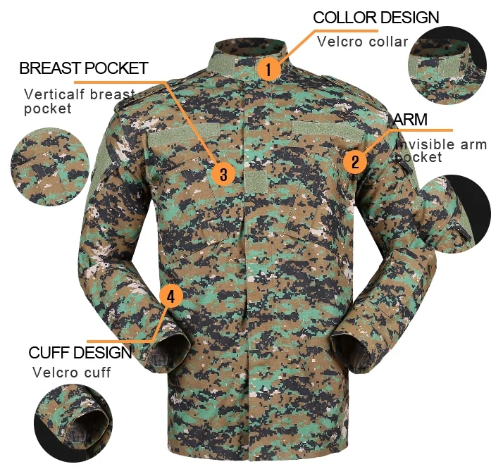 CVC 6535 fabric combat tactical uniform with pant wholesale uniform camouflage dress uniform
