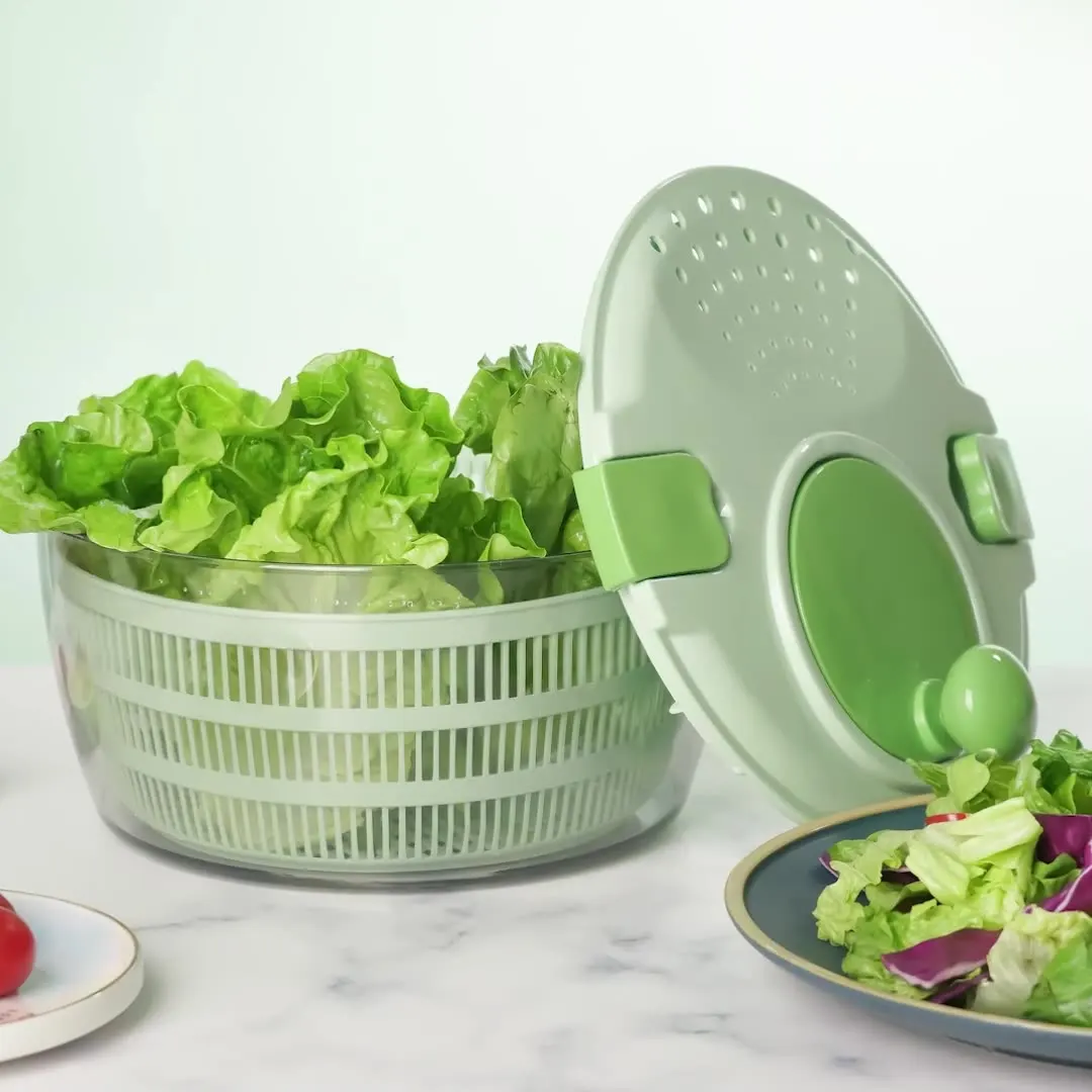 Household Mini Vegetable Salad Rotary Dryer Manual Plastic Kitchen Vegetable And Fruit Dehydrator