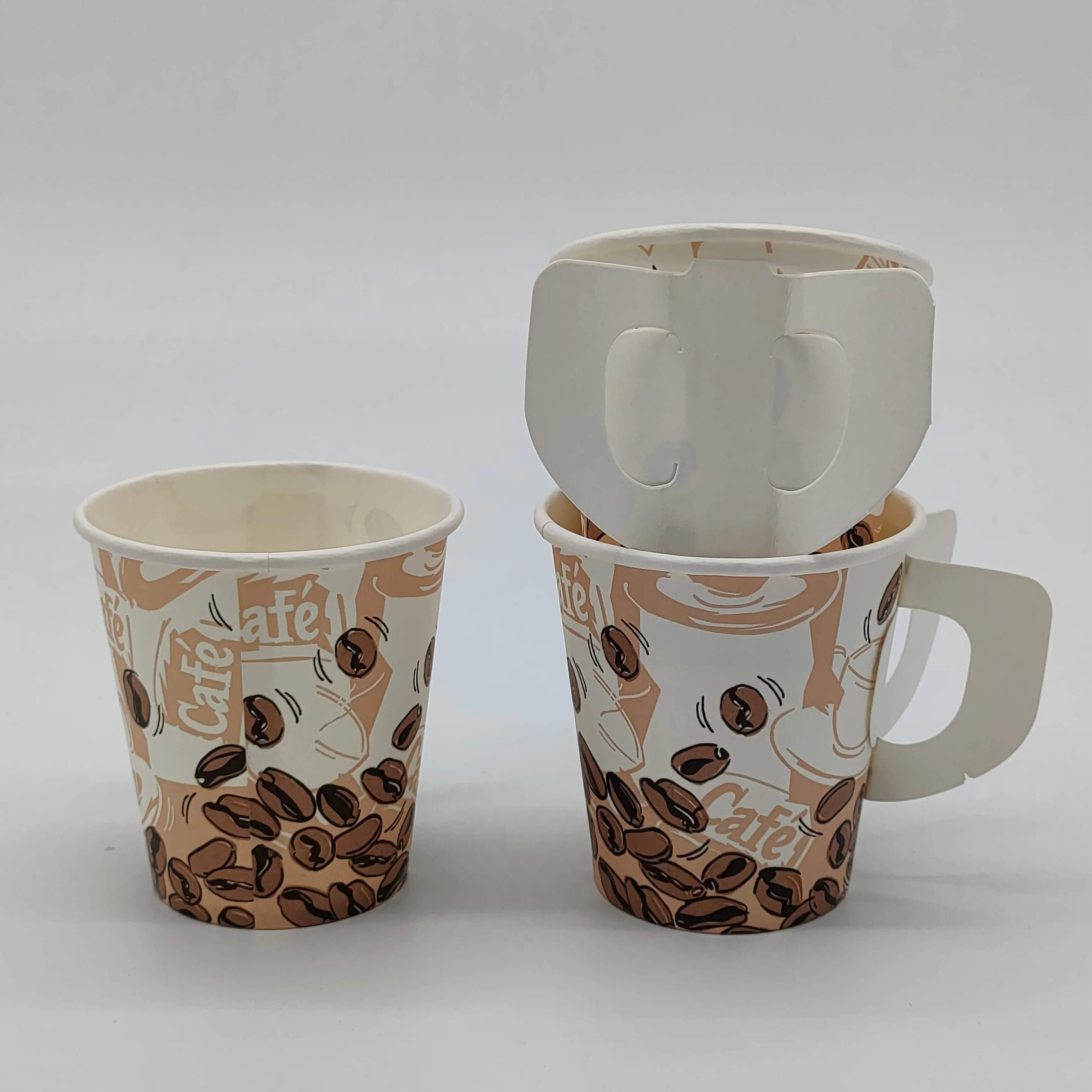 Corrugated Vasos Desechables Coffee Carrier Hot Selling Kraft Paper Coffee Cup Printed Paper Cup With Lid