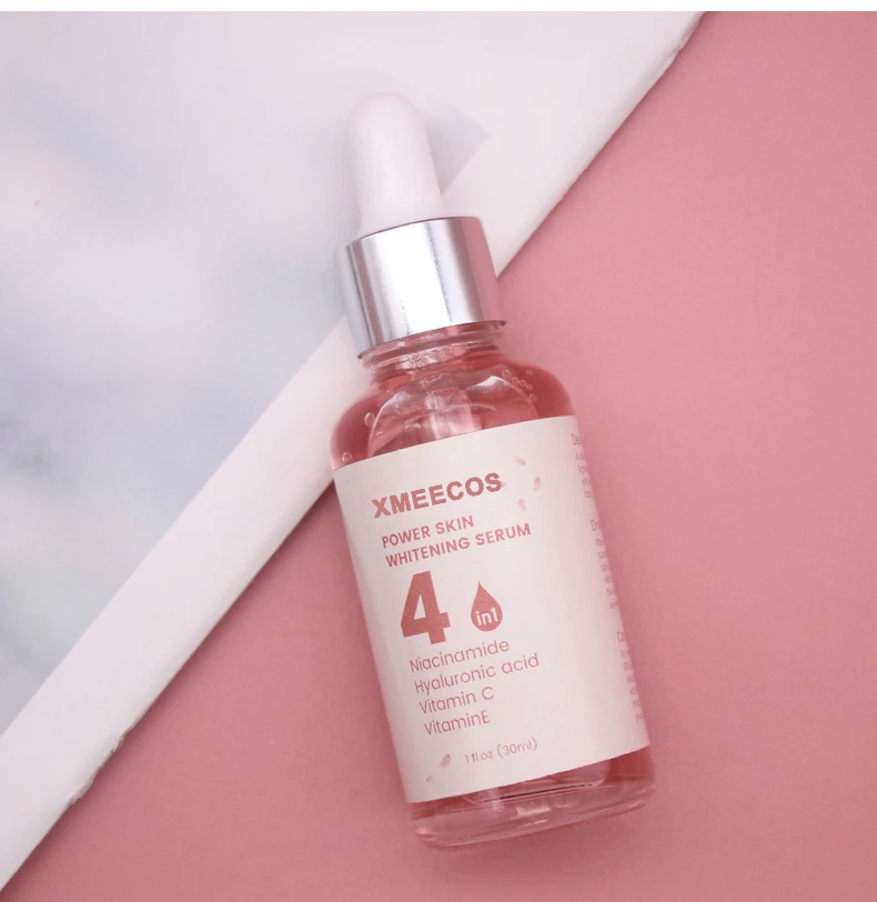 Private Label Organic Vegan Facial Skin Care Serum Whitening Anti Aging Niacinamide Vitamins C+E Face 4 in 1 Serum