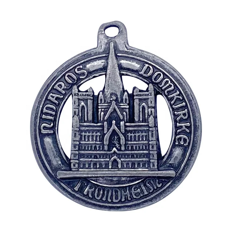 metal medal with ribbon