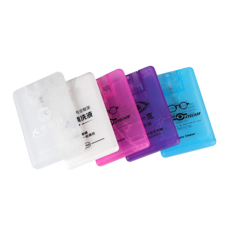 New Wholesale Logo Square Card Shape Liquid Spray Cleaner For Electronics Eyewear Cleaner