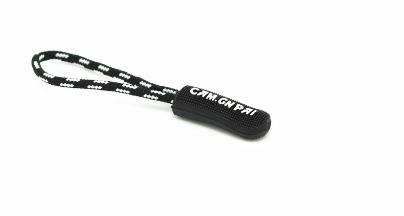 Cheap Custom Made Design Logo Plastic String Zipper Puller for Garment