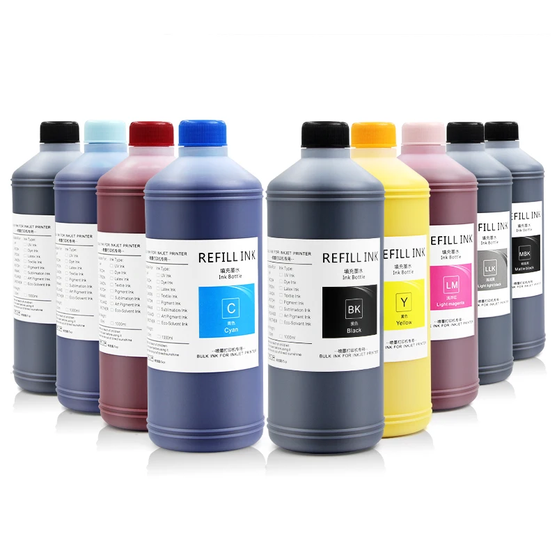 MWEI 1000ML/Bottle Pigment Ink Bulk Premium Water Based Pigment Ink For Epson 7900 9900 Printer 11 Colors