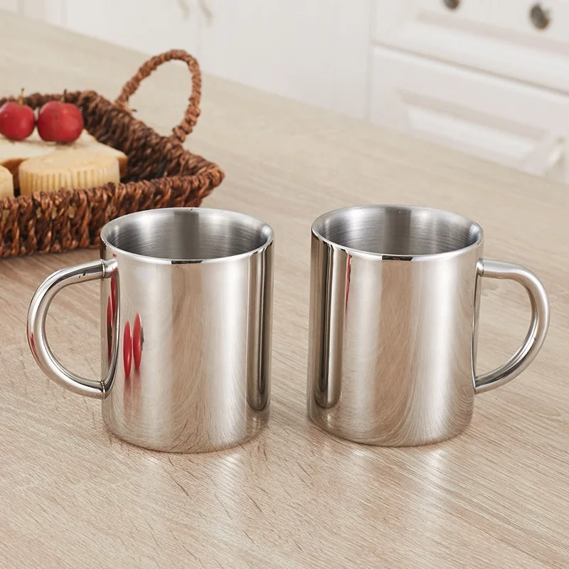 
New Classic Design Stainless Steel Shiny Polished Mug With Grip Water Tea Beer Drinking Mug Home Used Mug/Cup/Shot Glass 