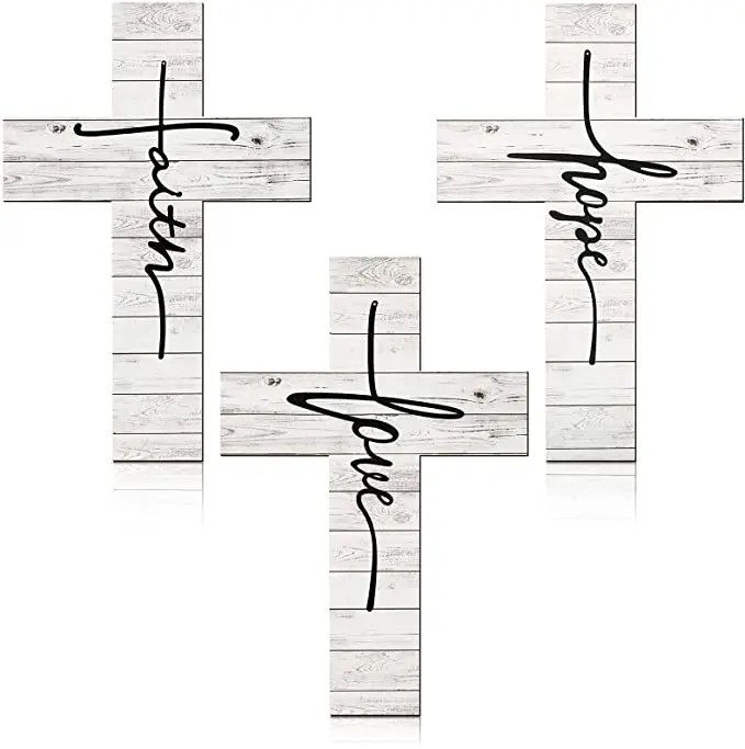 Customized Good Quality Hanging Decor-faith Designed Wood Cross farmhouse decor