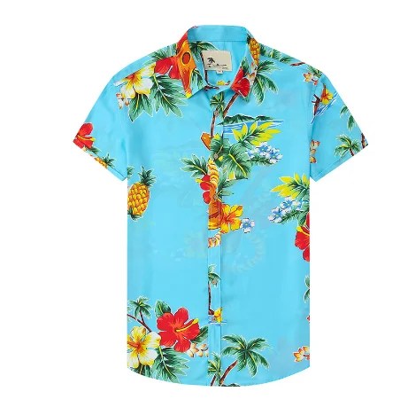 2022 New Summer Hawaiian Shirt Casual Beach Shirts Custom  Design Shirt for Men