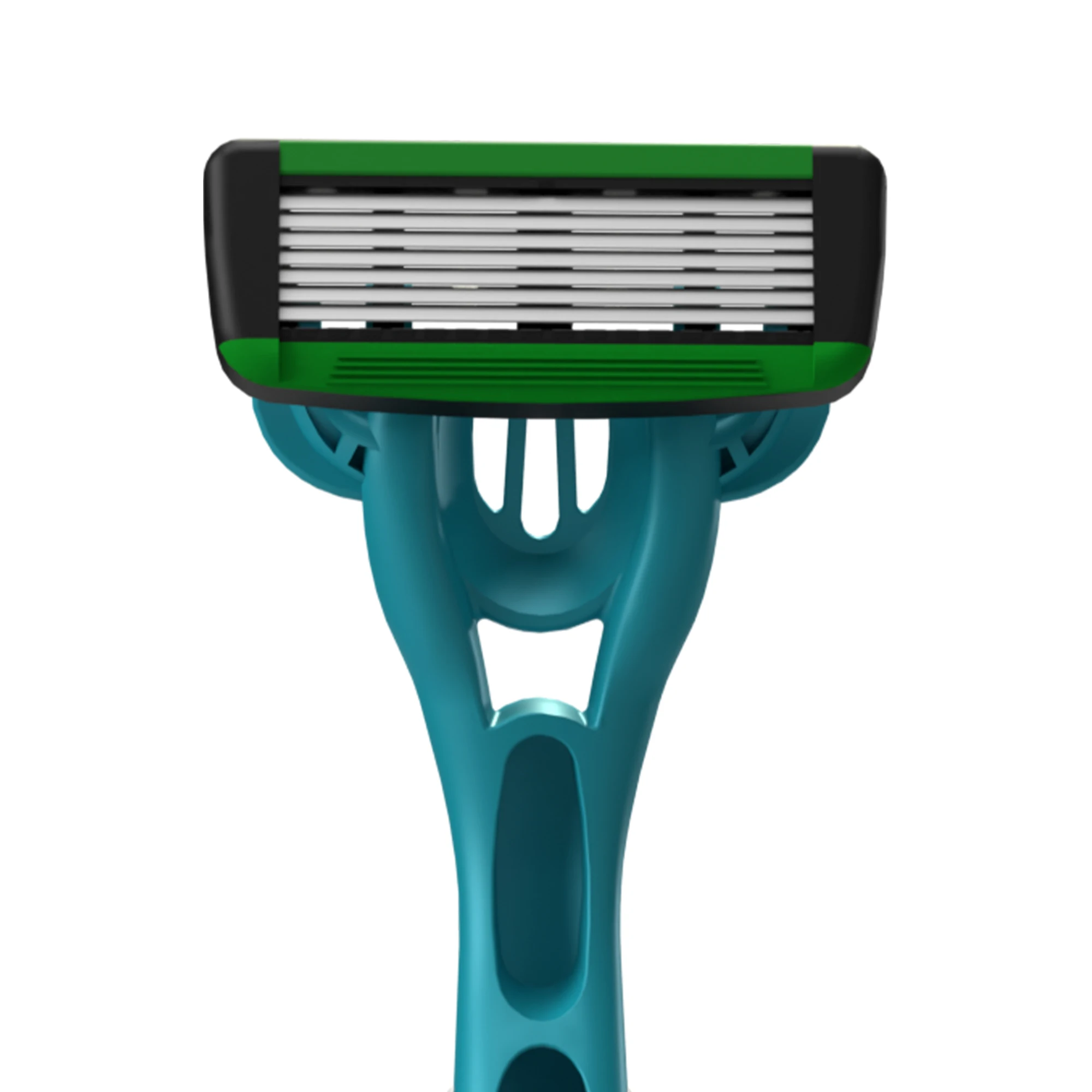 7 blades shaving razor 2 pieces high end rubber handle with German blade razor disposable