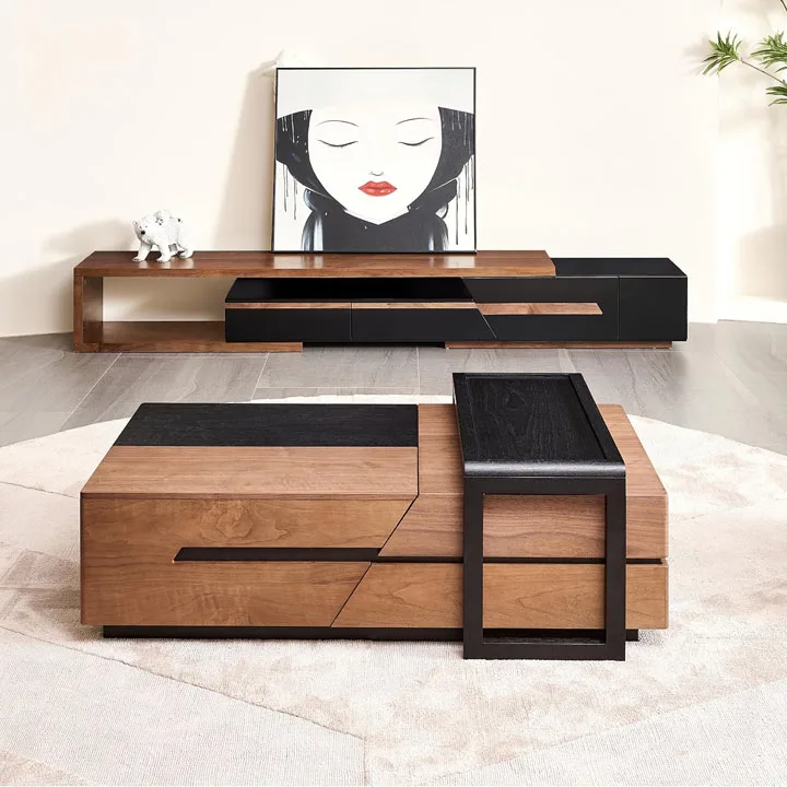 Multifunctional  Lift Top Wooden Coffee Table Storage Drawers  Compartment - Extra Detachable London Coffee Table Rectangular