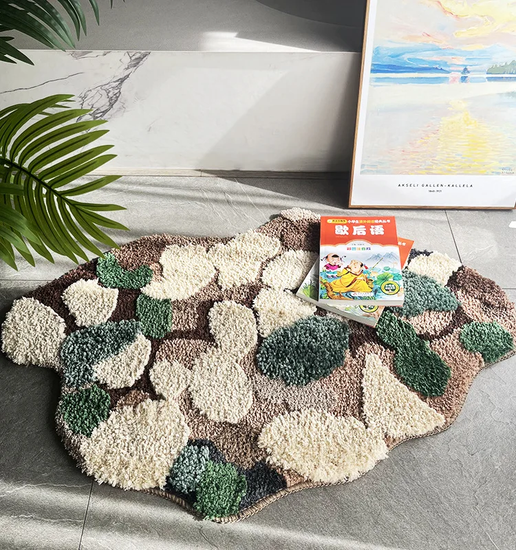 Hand-Tufted Moss Carpet Anime Color Rug Living Room Home Decor Rugs Handmade Art Mats Fluffy Bedroom Bedside Tufted Floor Mat