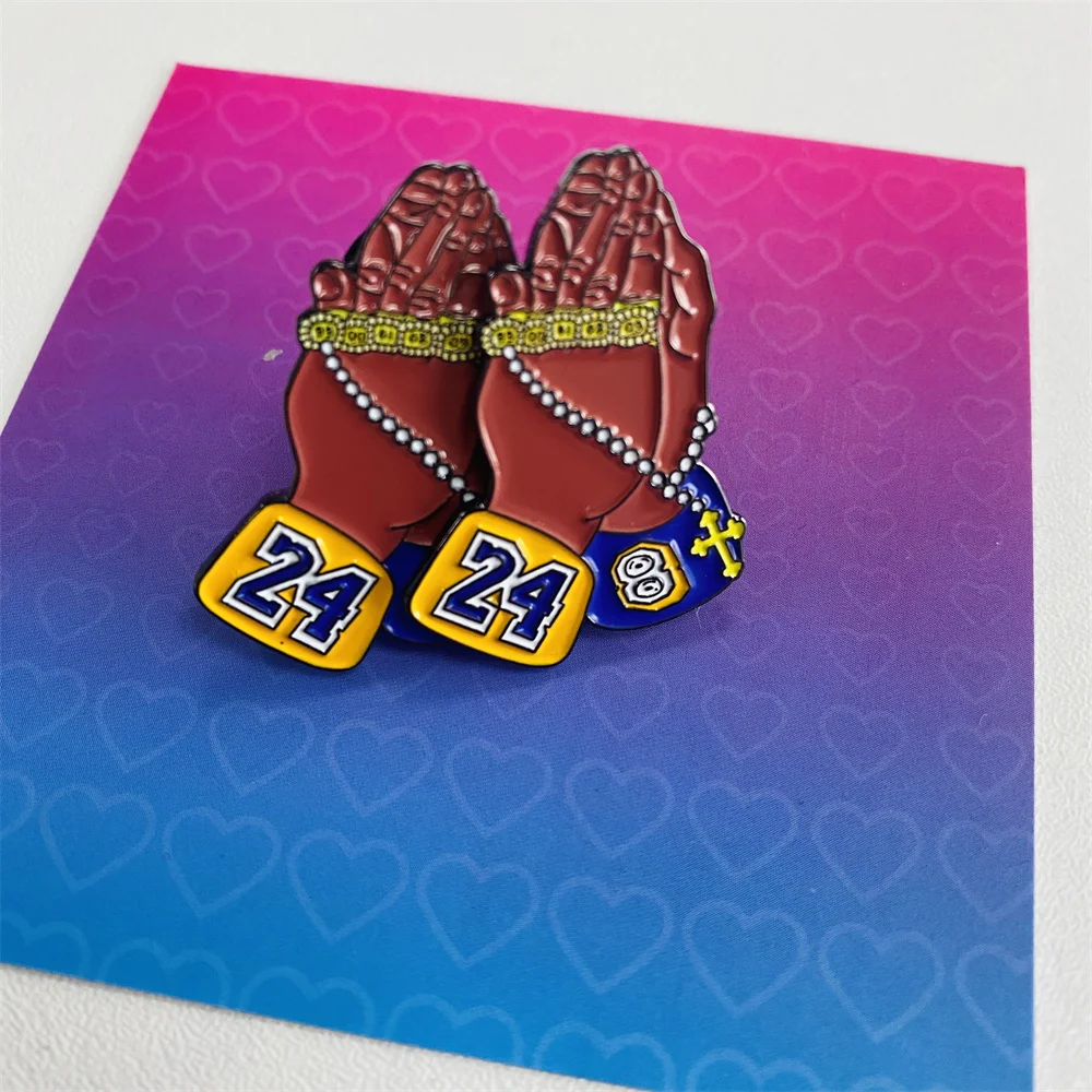 Design Lakers Kobe Hat Pin Soft Enamel Pin Badge Nba Superstar Kobe Bryant Brooch Lapel Pin With Backing Card