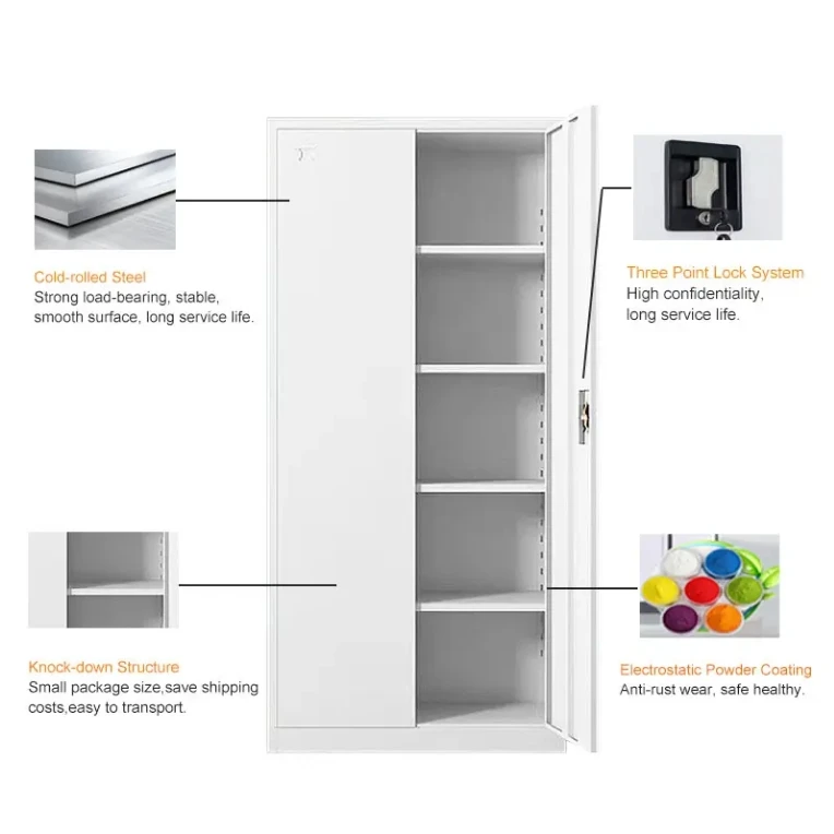 Office Cabinet 2 Door Steel Filing Cabinet Metal Office Filing Metal Storage Cabinet Cupboard