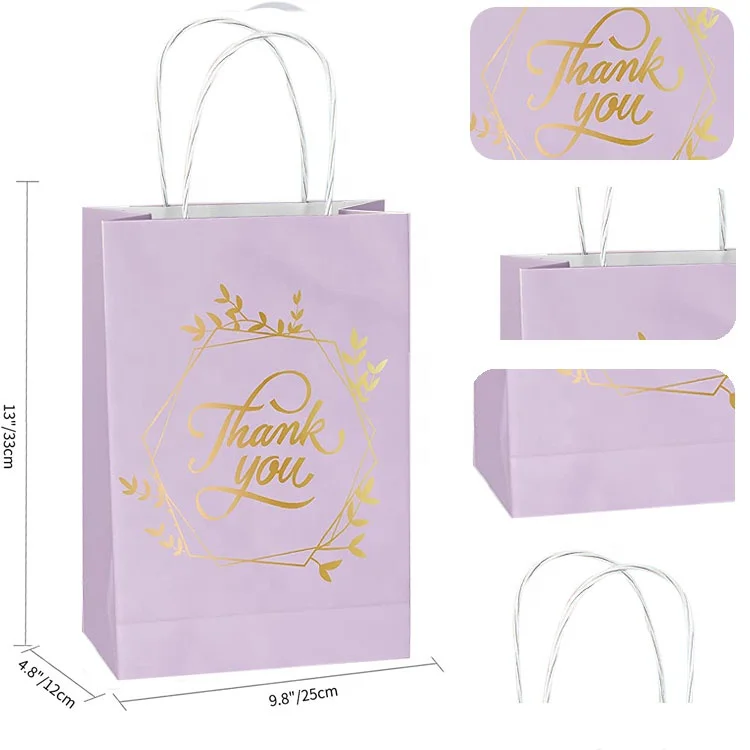 Promotion Packaging Bolsas De Papel Halloween Shopping Handle Bag Birthday Design Purple Custom Printed Luxury Mini Gift Bags