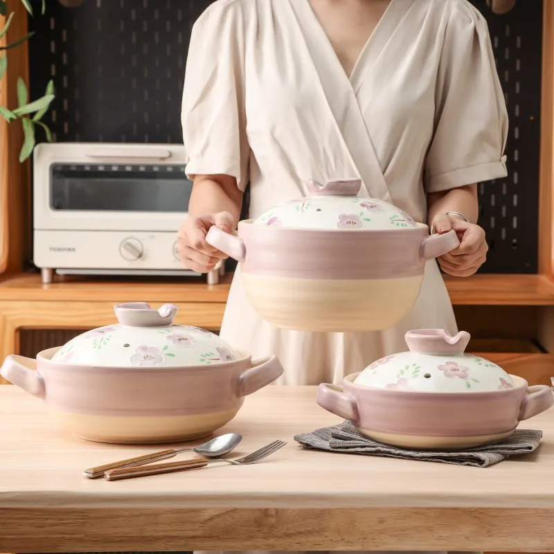 Hot Selling Ceramic Casserole High Temperature Resistant Clay Pot Rice Stone Pot Clay Casseroles