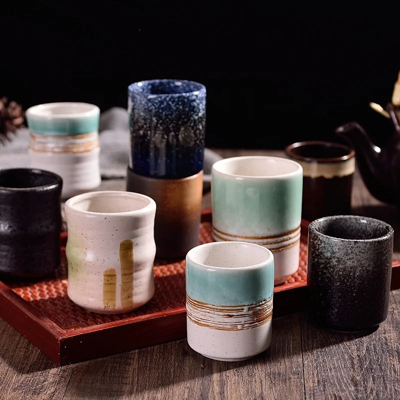 120ML Hot Sale Retro Durable Ceramic Tea Cup Pottery Cups Without Handle Japanese Style Coffee Mug