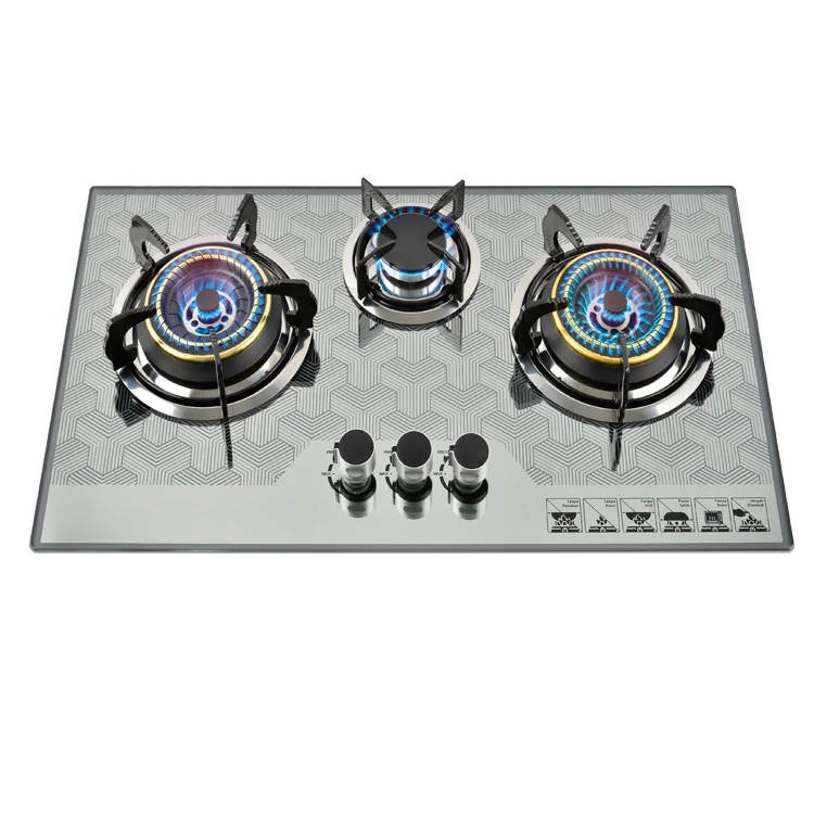 Factory direct selling high quality 2 burner tempered glass stove gas cooktop