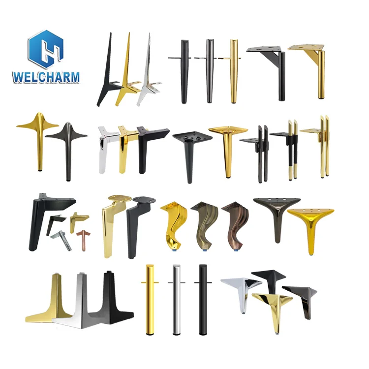 Modern Table Iron Metal Legs Factory Black Gold Chrome Wood Furniture Accessories Metal Sofa Legs For Furniture