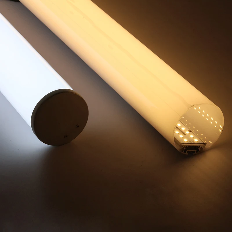 Hot diameter 60mm round shape led aluminum profile with diffuser cover led strip light   for suspended mounting