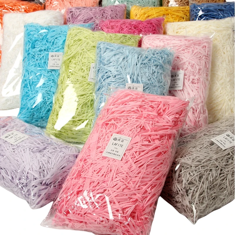 Ready To Ship 50g/bag Colorful Shredded Crinkle Paper Raffia Candy Boxes DIY Gift Box Filling Material