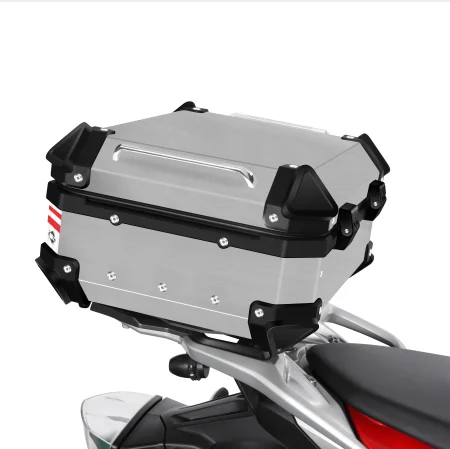 
F2 moto 22L black High quality waterproof delivery metal tail boxes small aluminum alloy motorcycle top box 