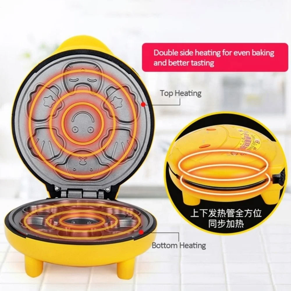 Cartoon Automatic Cake Baking Machine Small Toaster Double Heating Portable Breakfast Baking Maker